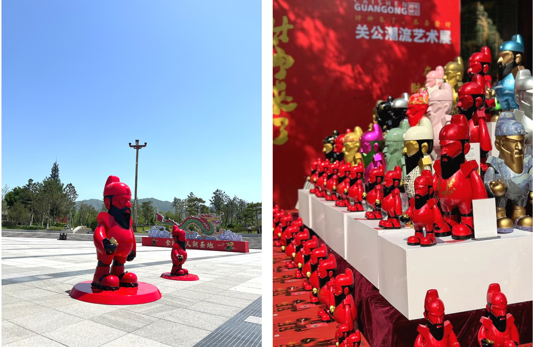 Guan Gong HK product page for a collectible figure, with size and price options, stock status and add-to-cart